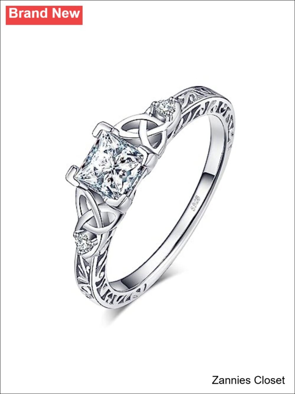 💍 JewelryPalace Cubic Zirconia Solitaire Engagement Ring Sterling Silver
